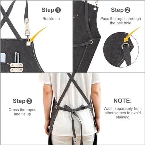 Chef Apron Cotton Canvas Apron. Cross Back Apron for Men Women with