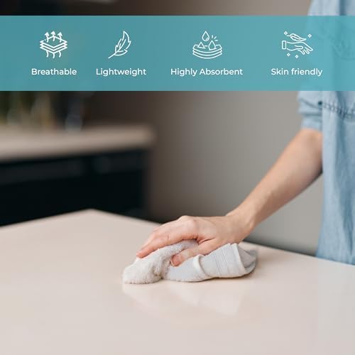 Threads+ 60 Pack White Wash Cloths, 100% Cotton, Soft & Absorbent