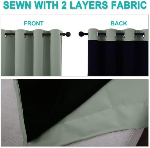 NICETOWN 100% Blackout Window Curtain Panels, Heat and Full Light