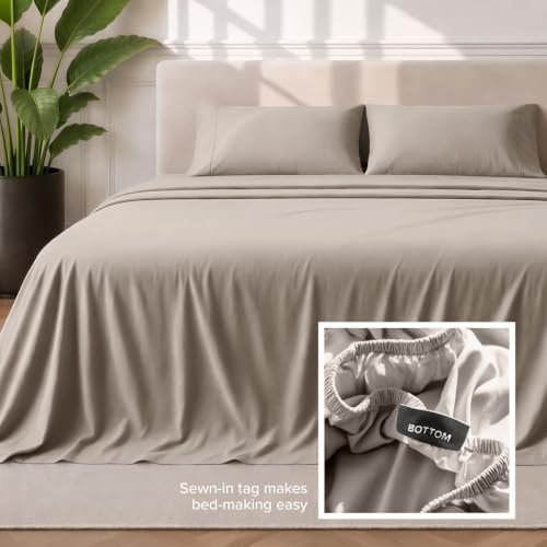 Bare Home Queen Sheet Set - 1800 Ultra-Soft (Queen, Khaki)
