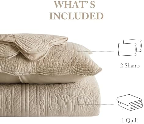 Madison Park Cottage Cotton Coverlet Set, 3-Piece King/Cal King Quilt