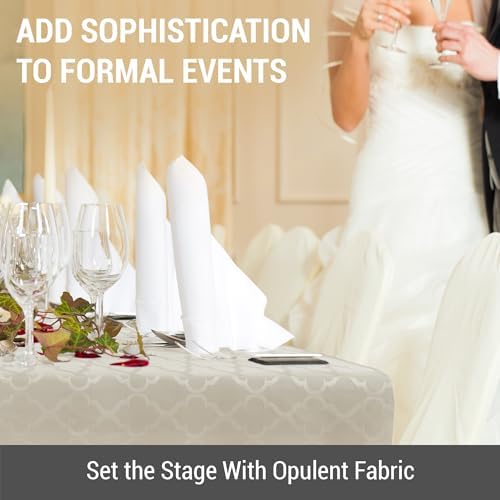 HLC.ME Modena Taupe Waterproof Rectangle Tablecloth, 52x70 Inches