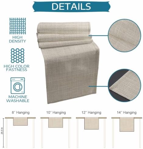 Table Runner and Placemats Set of 6 Beige Linen Table Runner with