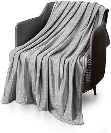 KEPLIN Silver Grey Throw Blanket - 60x80 in I Soft, Fluffy, Warm