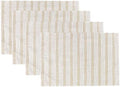 Fennco Styles Modern Striped Linen Blend Placemats 14" W x 20" L, Set