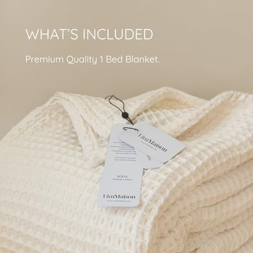 Waffle Blankets (Natural, California King 95x126 inch)