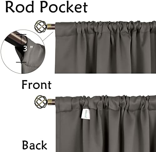 BGment Grey Curtains 63 inch Long for Bedroom, 2 Panels, 38 x 63 Inch