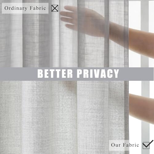 Light Filtering Curtains 84 Inch Length 2 Panels Set Privacy