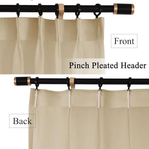 Fcosie Grommet Top Linen Textured Sheer Drape 84 Inches Long for
