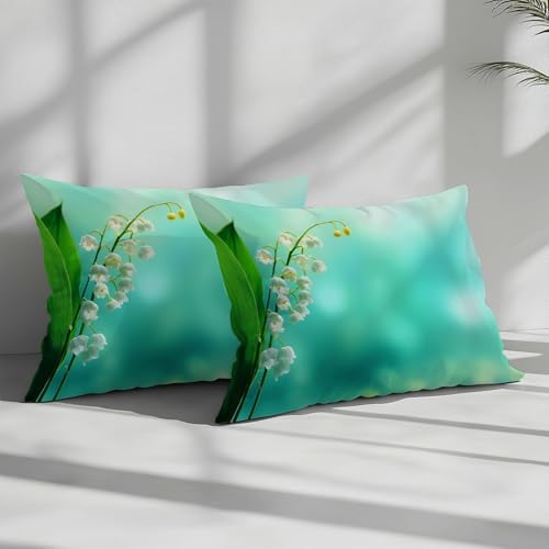 King Duvet Cover Set Lily of The Valley Soft Microfiber Reversible