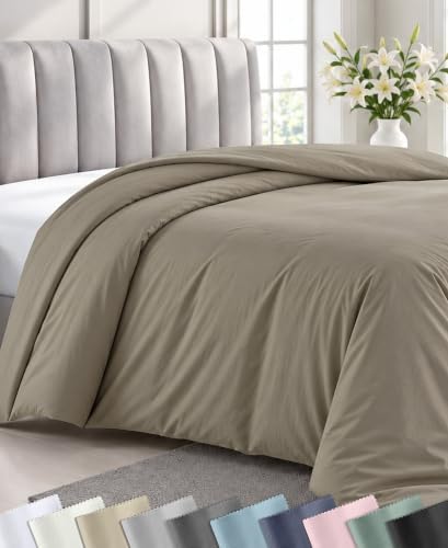 California Design Den Luxury Queen Size Duvet Cover, Taupe