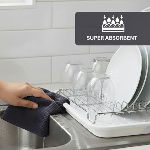 PurpleEssences Solid Kitchen Cloths, Dish Towel 15x25 Set of 4