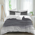 Gray Ombre Bedding Queen Duvet Cover Set, 3 Piece Microfiber Soft