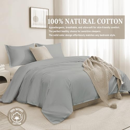 100-Percent Cotton Duvet Cover Set, Hidden Zipper Closure, Ultra Soft
