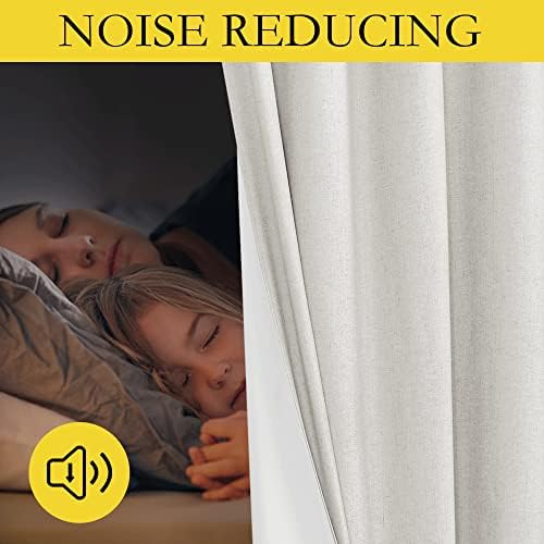 NICETOWN Ivory Blackout Curtains for Classroom 52" Wide x 95" Long 2