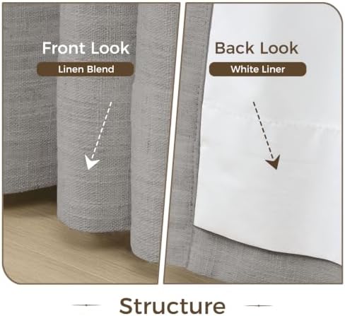 Drapifytex 56W x 108L Pinch Pleat Linen Blend Curtain 1 Panel Lined