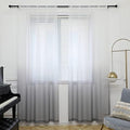 PHILEASY Window Sheer Gradient Gray Curtains 63 Inches Long 2 Panels