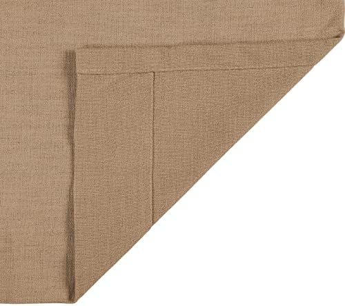 TWOPAGES Linen Textured Cotton Curtain 96 Inches Long 4-in-1 Header