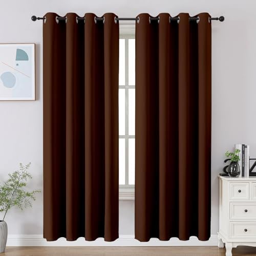 CUCRAF Brown Blackout Curtains 72 inch Length 2 Panels Set, Room