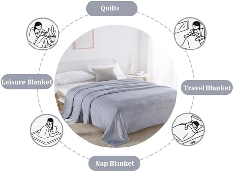 Solid Flannel Fleece Blanket,Plush Throw Fuzzy Lightweight Microfiber