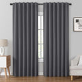 HOMEIDEAS Blackout Curtains, 2 Pages Grey Gray Room Darkening Bedroom