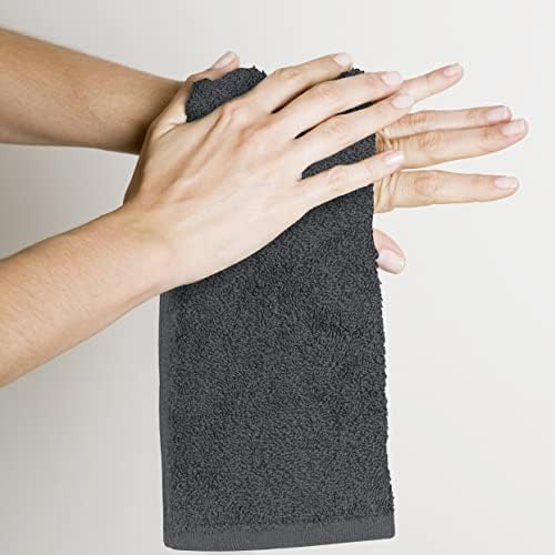 Utopia Towels 60 Pack Washcloths, 12x12 in, 100% Cotton, Grey