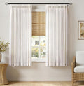 MIULEE Pinch Pleated Linen Curtainss 63 Inches Natural 2 Panels Semi