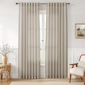 Joywell Linen Curtains 84 Inches Long for Living Room Cobblestone