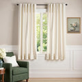 Lazzzy Ivory Velvet Curtains 63 Inch Length Drapes for Living Room