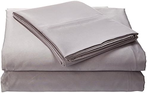 Tribeca Living Queen Microfiber Sheet Set, Silver Grey