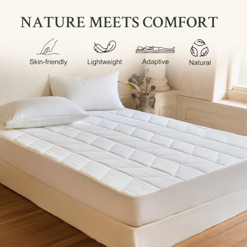 YOUR MOON Natural Wool Mattress Pad Queen Size, 100% Australian Wool