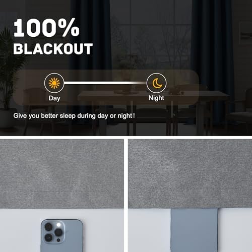 Extra Lenght 100% Blackout Curtains 120 Inch Length 2 Panels Set for