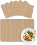 Minimalist Light Brown Leather Placemats Set of 6,12x18
