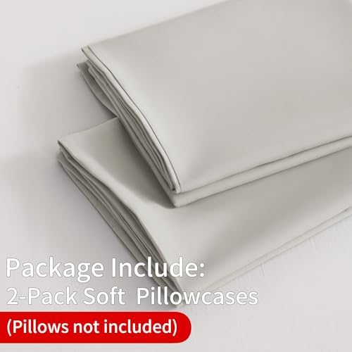 BEDSUM Queen Microfiber Pillowcases, Lasting Softness, 2-Pack, 20x30