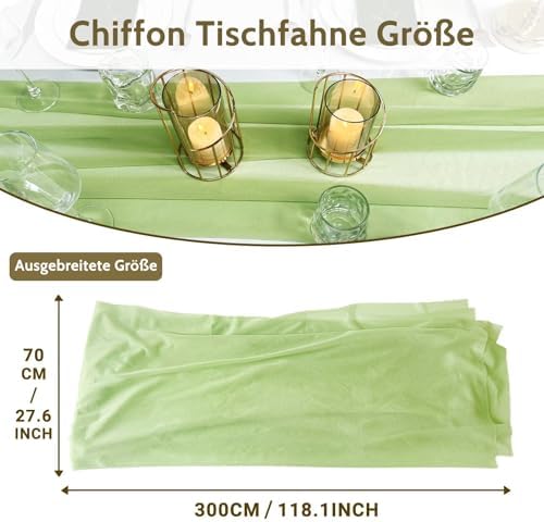 Light Gray Chiffon Table Runner Elegant 10FT 28x120 Inch