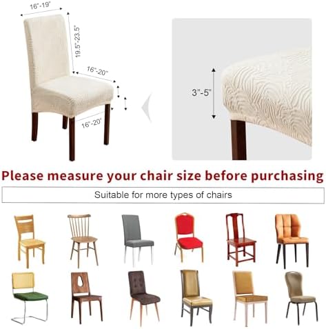 Dining Chair Covers Set of 6, Stretch Parsons Chair Slipcovers