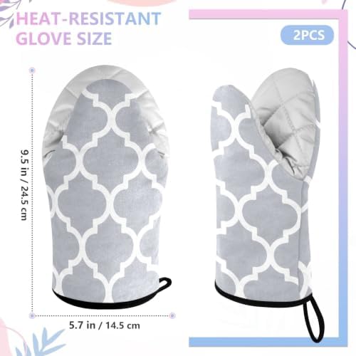 Gray Morocco Oven Mitts and Pot Holders Set 2 Pcs