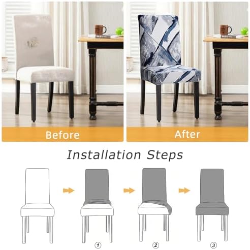 YISUN Dining Chair Covers, Stretch Spandex Chair Seat Cover Removable
