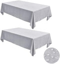 Fitable 2 Pack Faux Linen Rectangle Tablecloths, 60 x 120 Inch, Light
