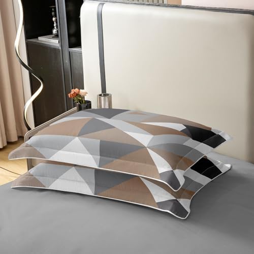 Erosebridal Modern Geometric Bedding Set King Brown Grey White 100%