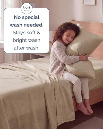 Twin Size 3 Piece Sheet Set - Breathable & Cooling Sheets - Heathered