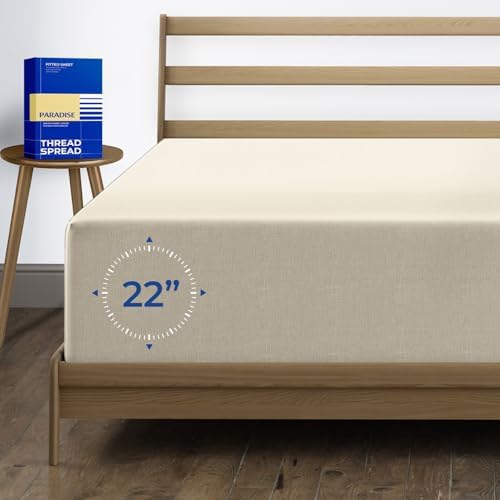 Thread Spread 100% Egyptian Cotton Queen Fitted Sheet Only - Luxury