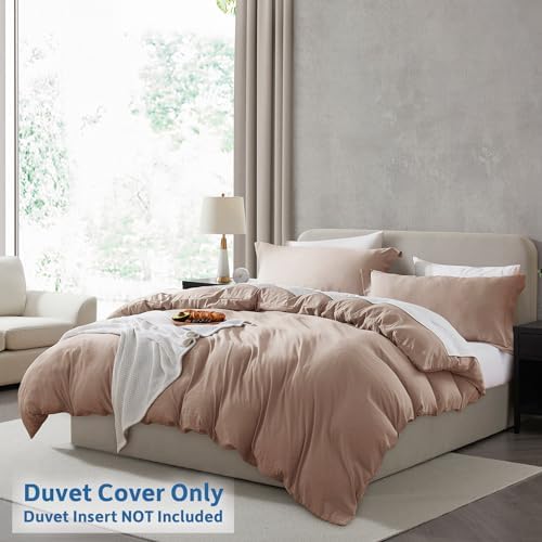 Nestl Khaki Duvet Cover Queen Size - Soft Double Brushed Queen Duvet