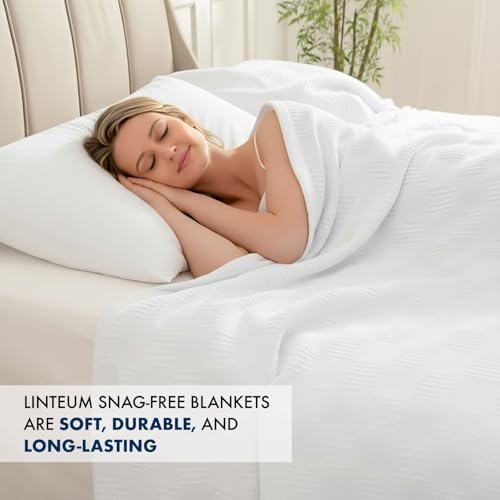Linteum Textile Supply Thermal Blanket (White, Queen) Long Lasting and