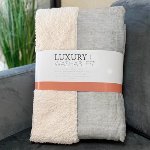 Addison Rugs ASB601 Taupe 50" x 70" Oversized Sherpa Throw Blanket