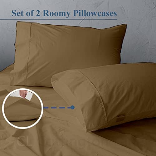 Cottington Lane Full Size Sheet Set, 100% Cotton Cooling Sheets Fits