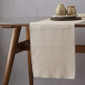 Linen Table Runner with Fringe Natural14x90 Inch