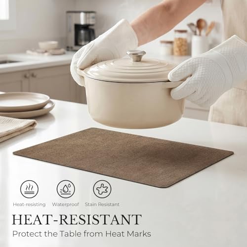 Romanstile Placemats Set of 6, Reversible Faux Leather Wipeable Table