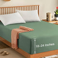 Manyshofu Sage Green Cal King Extra Deep Fitted Sheet, 24 Inch Pocket