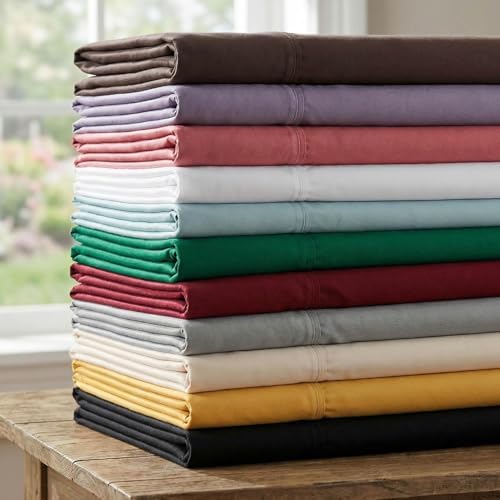SUPERIOR Egyptian Cotton 530 TC Deep Pocket Sheet Set, Full, Taupe
